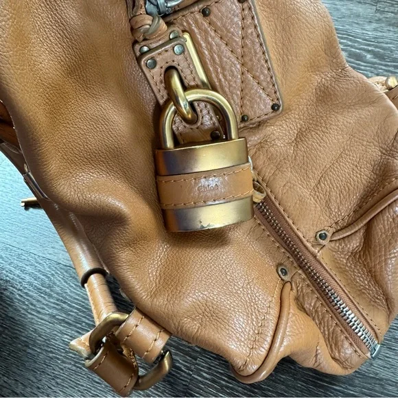 Chloe Paddington Leather Handbag with Lock - Picture 9 of 12